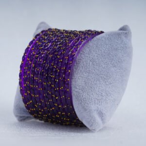 Purple Crystal Designer Bangles Set with Golden Beads – Elegant Party Wear Bracelet Set for Women