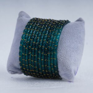 Elegant Green Crystal Stone Bangles Set for Women