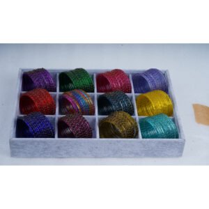 Premium Multicolor Crystal Glass Bangles Set for Women