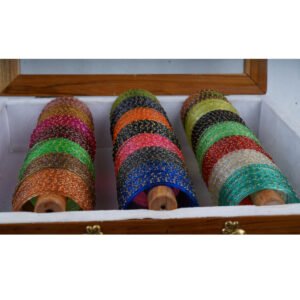 Elegant Multicolor Crystal Stone Glass Bangles Set for Women