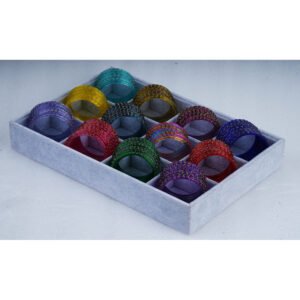 Luxury Multicolor Sparkle Glass Bangles Set with Golden Stone Work