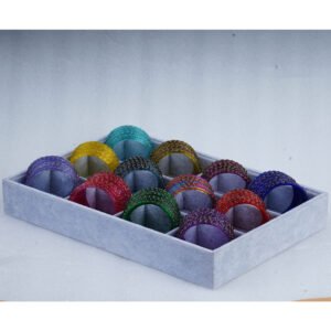 Festive Multicolor Glitter Glass Bangles Set for Women