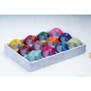 Bright Multicolor Transparent Glass Bangles Set for Women