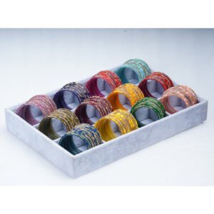 Luxury Multicolor Stone Work Glass Bangles Set for Festive Wear