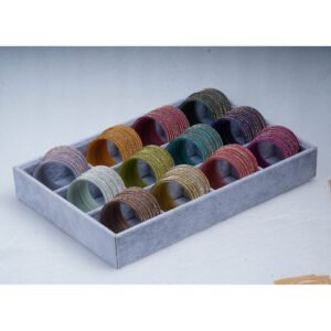 Pastel Multicolor Crystal Sparkle Glass Bangles Set for Women